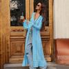 Hollow Breasted Sweater Long Dress Women Summer Party Dresses Cover Up Elegant Slim Split Maxi Vestidos Holiday Beach Robe