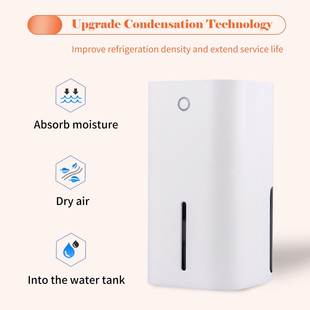 850mL Dehumidifier To 215 Sq. Ft Portable Small Dehumidifier Auto-off Protection Humidity Control