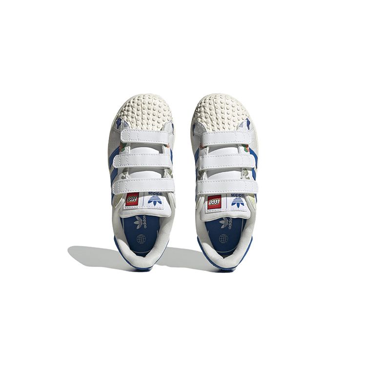 LEGO x adidas Superstar CF J Кирпичики и Фигурка - Белый Королевский Синий Детские Кроссовки Обувь-Белый Прозрачный-Белый IF2201