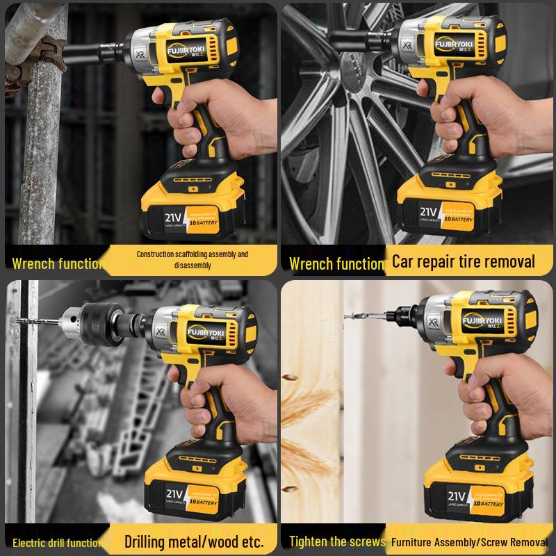 Бесщеточный электрический ударный гайковерт с высоким крутящим моментом и литиевой батареей для авторемонта