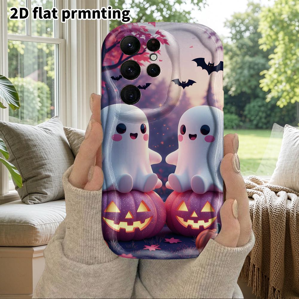 Чехол для телефона: 2D Плоский Защитный Чехол для Samsung Galaxy A34 A35 M05 M06 S20 S22 S21 FE Plus 5G, Стиль для Пары, Милый Маленький Призрак, Рождество и Хэллоуин Gi