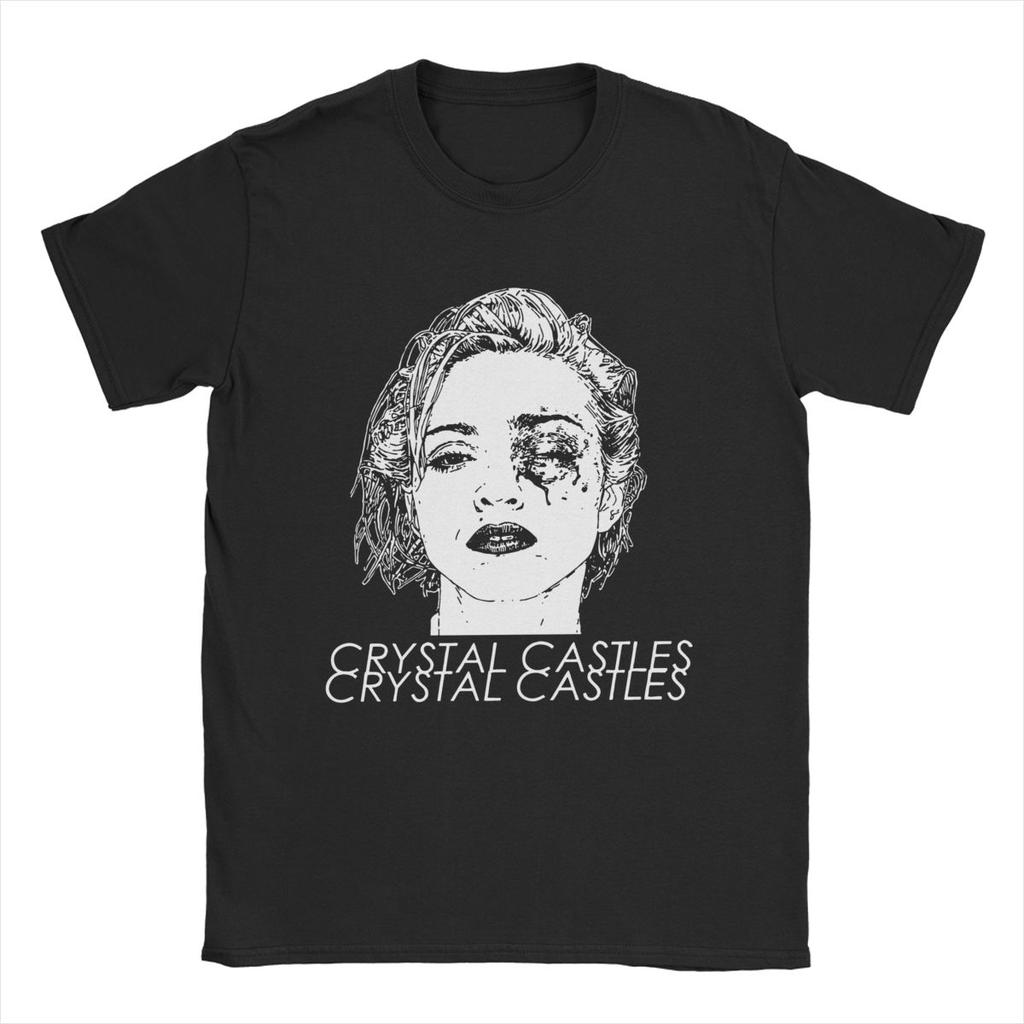 Мужская футболка Crystal Castles Хлопковые топы Сумасшедшие футболки с коротким рукавом и круглым вырезом Футболка с графическим принтом
