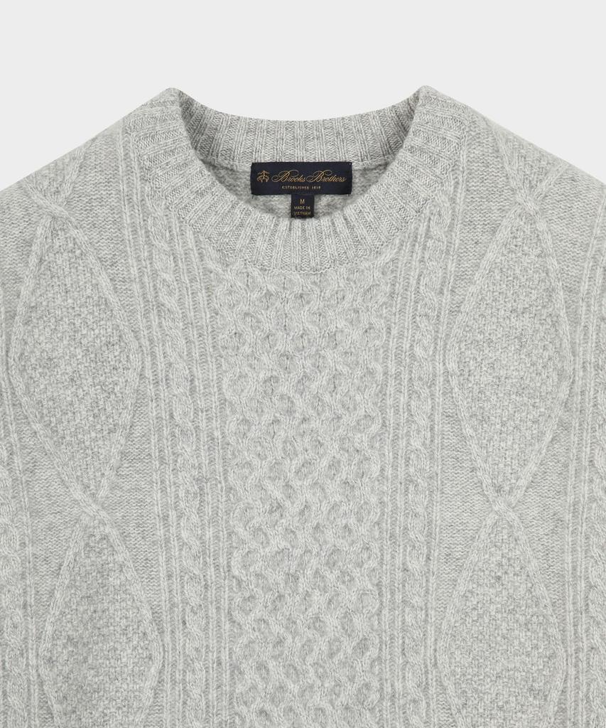 BROOKS BROTHERS [Heritage] Cable Aran Sweater (Light Grey) (Bbwrmhf408)