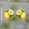 2D Плоские Милые Серьги-подвески с лимонами, Серьги в форме фруктов, Легкие, Пляжные праздничные украшения для женщин