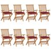 Day and Night - Day and Night Garden Chairs 8 Units Teak Wood with Red Cushions