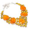 Natural Baltic Amber, Citrine 925 Sterling Silver Jewelry Necklace 18" V9q32