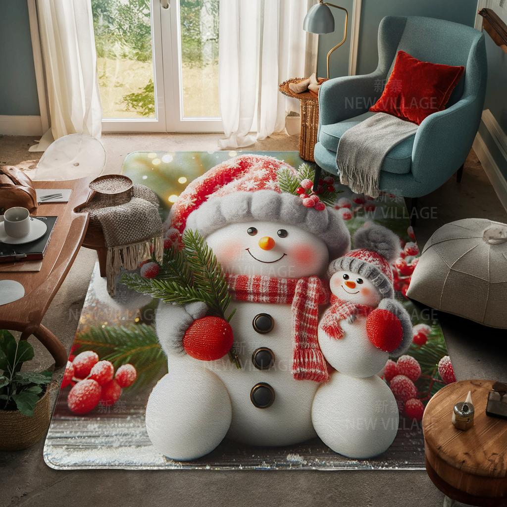 Ковер у входа в дом Домашний коврик у двери Гостиная Ванная Комната Ноги ванная комната Нескользящие коврики с водопоглощением для ванной Счастливого Рождества зима