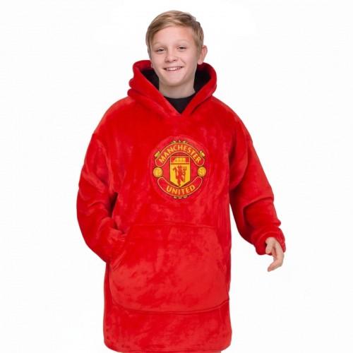 Manchester United FC Childrens/Kids Crest Oversized Blanket Hoodie