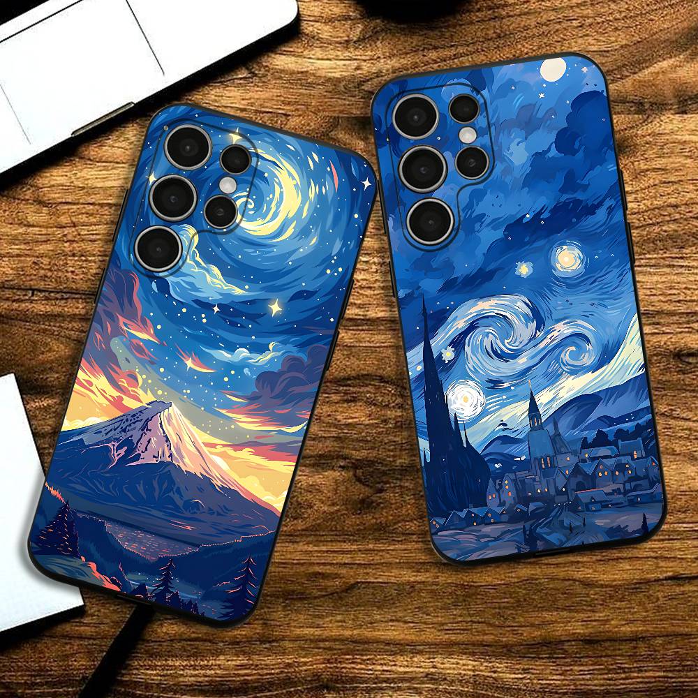 Яркая Живописная Пейзажная Силиконовая Чехол-Накладка Для Телефона Samsung S24 22 20 23 21 20 Ultra Plus Lite 5G Печатная Крышка