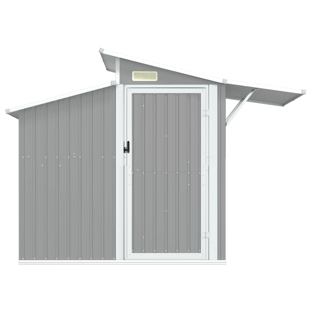 Garden Shed Gray 270 x 130 x 208.5 cm Galvanized Steel