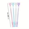 School Season 10pcs 0.5mm Colorful Transparent Rod Gel Pen Creative Stationery Candy Color Cartoon Piglet Pen Exam Black Gel Pen