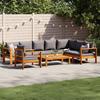 VidaXL Garden Lounge Set with Cushions 6 Pcs Solid Acacia Wood, Outdoor Sofa Set, Modular Sofa 3214864