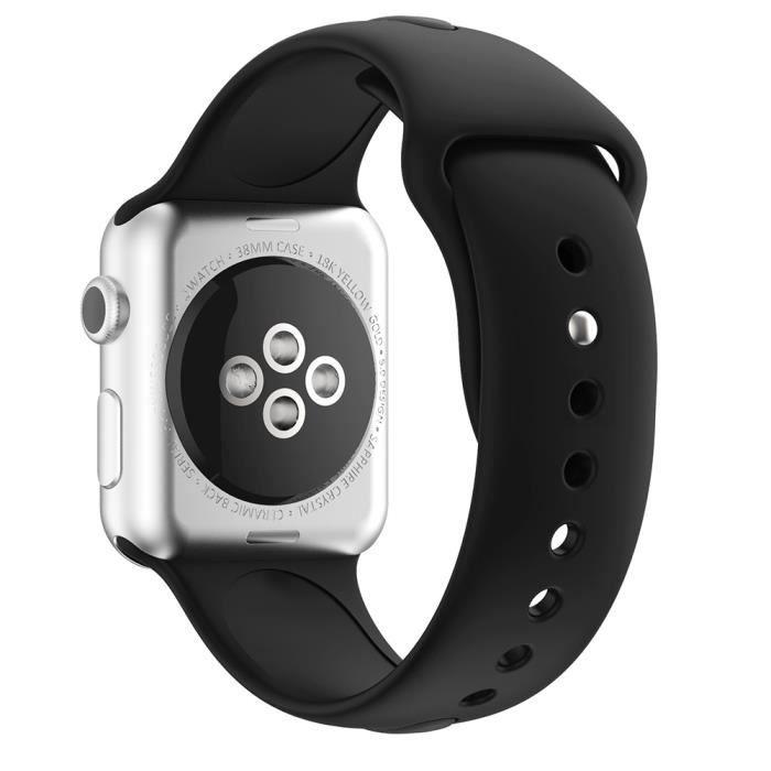 Ремешок для Apple Watch 38 мм 40 мм 41 мм Серия 8 7 6 5 4 3 2 1 SE - Размер S - Мягкий Черный Силикон сменный ремешок Ph