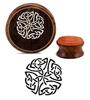 Printtoo Celtic Design Round Wooden Rubber Stamp Diary Card Brown Print Block-2