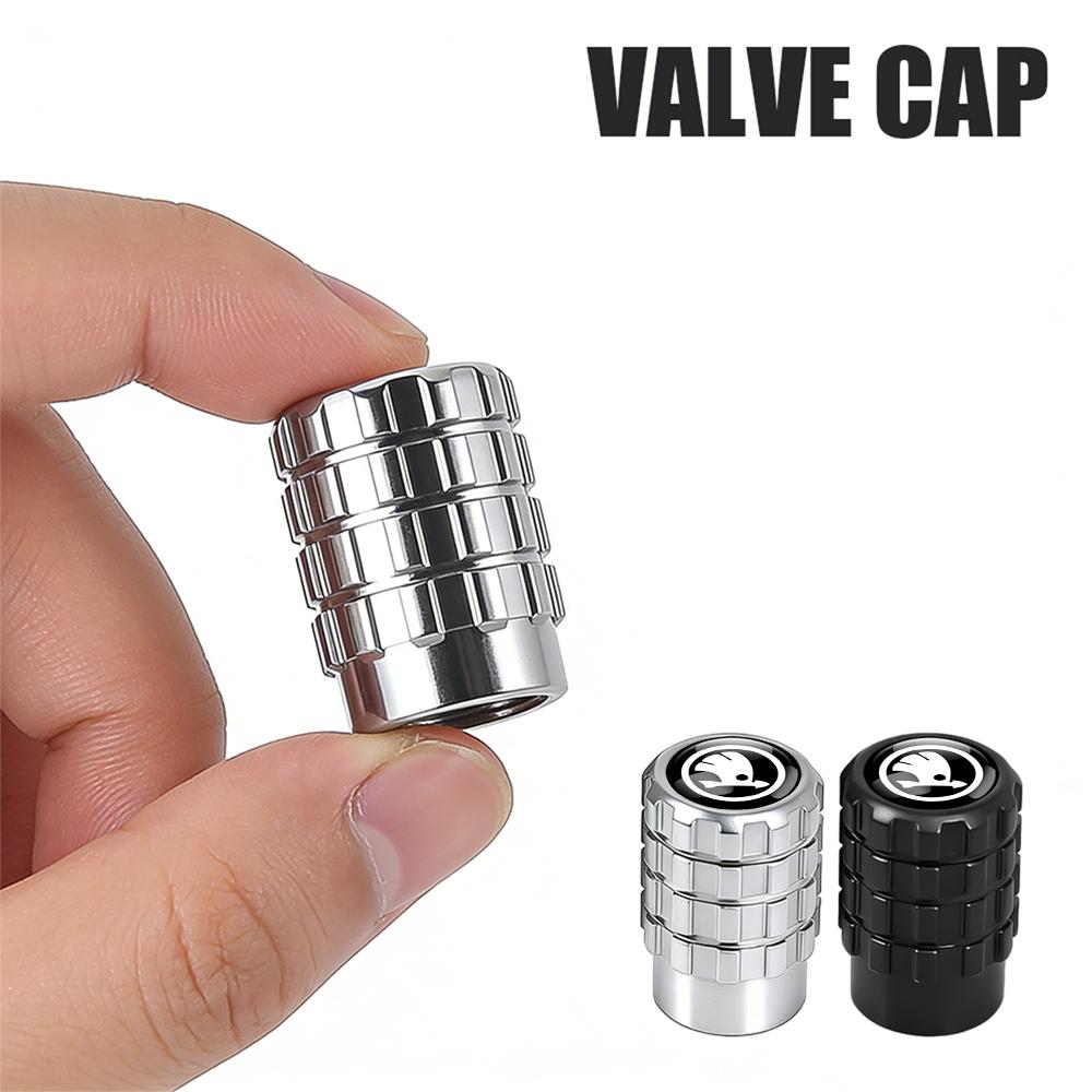 ADT1 Car Styling Metal Car Tire Valve Caps Dust Prevention Accessories For For Skoda Octavia MK2 MK3 A7 Fabia Karoq Kodiaq VII Rapid