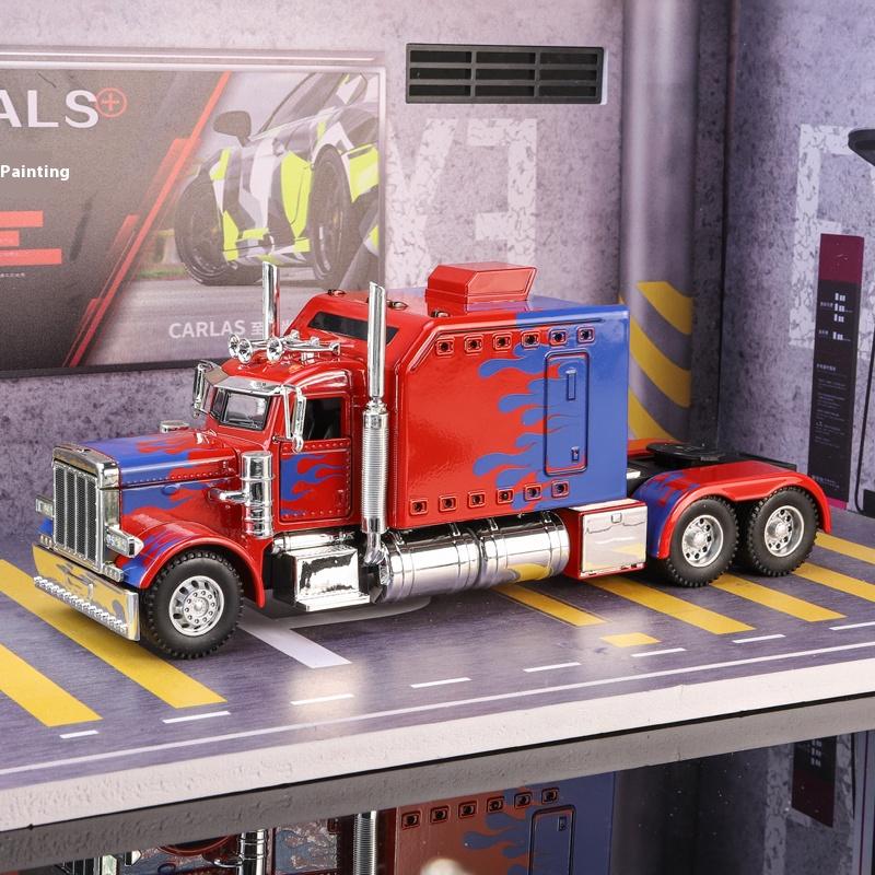1:24 Седельных тягача Peterbilt 389 Грузовик Металлическая модель Машинка Игрушка Литье под давлением Металлическое литье Звук и Свет Машинки Игрушки Для Детей Транспортное средство