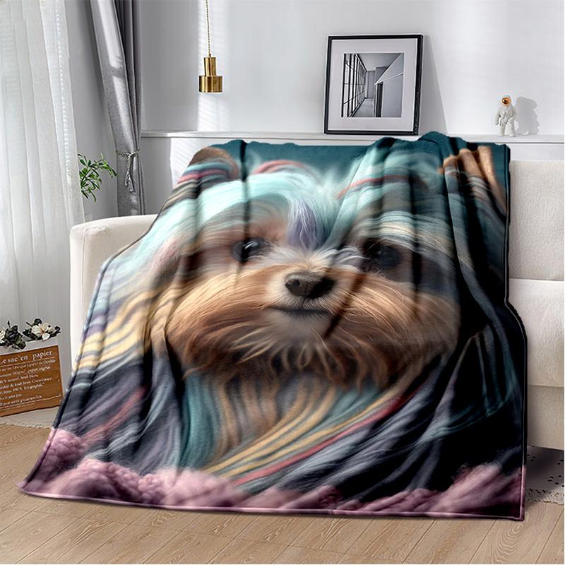 Одеяло с милой собакой, мультяшным хаски, самоее, чихуахуа, коки, померанским шпицем, мягкое одеяло для дома, спальни, чехол для дивана, детское одеяло