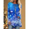 Christmas Snowflake 3d Print Long Sleeve T-shirt Women Fashion Crewneck Long Tunic Tops Women Fall Clothing Femme Tops Autumn