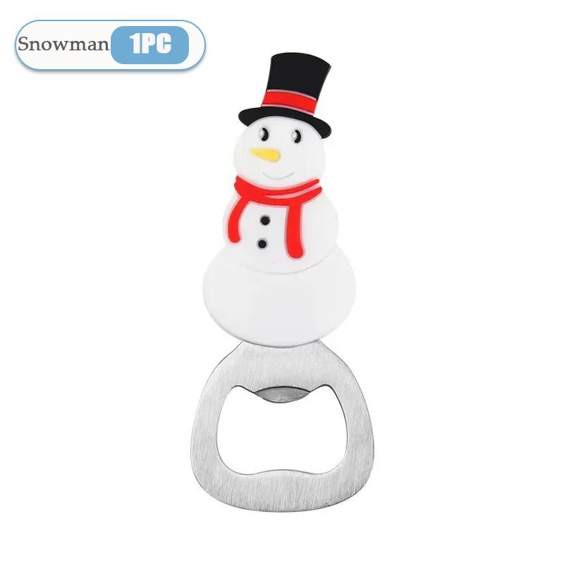 1-10PC Christmas Magnetic Bottle Opener Santa Claus Beer Eagle Silicone Fridge Magnet Kitchen Tool Holiday Gift Party Home Decor