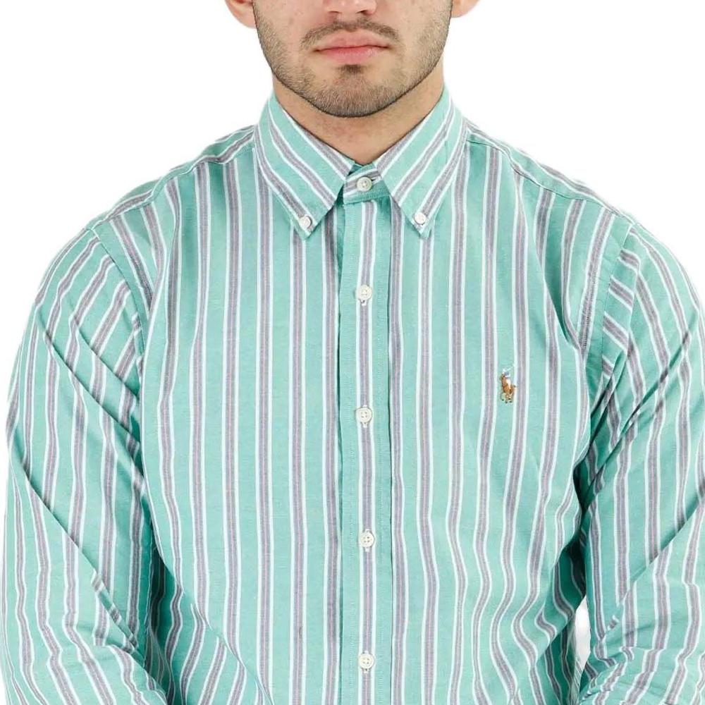 Polo Ralph Lauren Striped Pointed Collar Button Long Sleeve Shirt Men Shirts Blue 710922272OS002