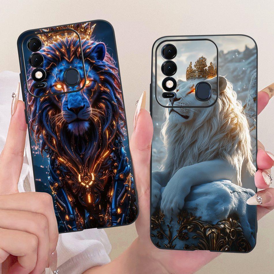 For Tecno Spark 8 8T 8C Cool Dragon Tiger Pattern Phone Case For Tecno Spark8C Spark8 KG5k KG6p Black Silicone Soft Cases Bumper