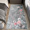 Современный большой противоскользящий ковер для спальни, прикроватный, с цветочным дизайном, для прихожей, коридора, длинный коврик, легко чистится, входной коврик
