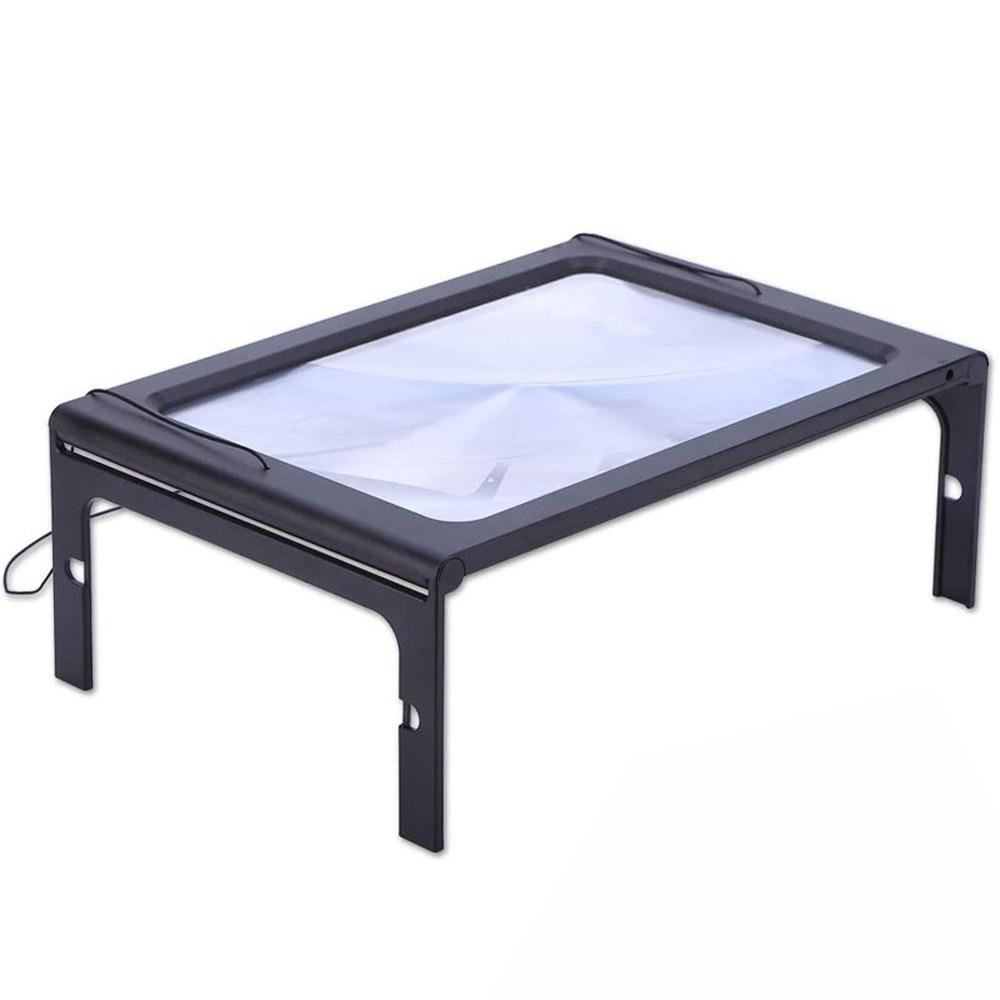 Black Foldable Magnifying Glass 270 * 205 * 110mm Full-Page Magnifier for 4X For Elderly