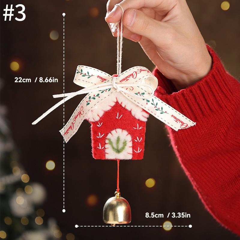 Christmas Bell Hanging Decoration Doorbell Christmas Party Hanging Decoration Creative Glitter Christmas Tree Keychain Pendent