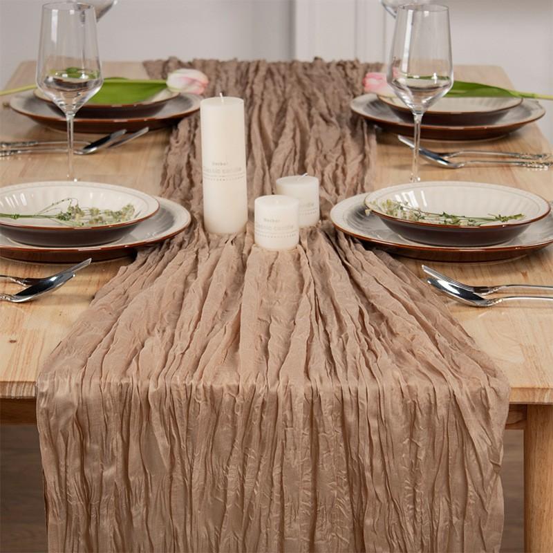 Sheer Voile Table Runner Wedding Party Decor Semi-Transparent Effect Dining Decoration In Multiple Colors