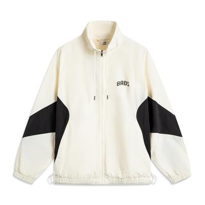 Li Ning Badfive Куртка спортивная мужская с молнией, воротником-стойкой, удобная, дышащая, универсальная, цвет молочный AFDV127-2