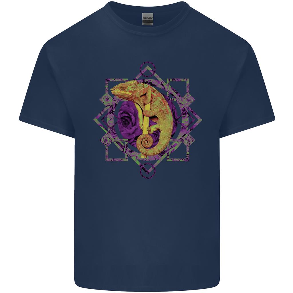 A Geometric Chameleon Unisexs Light Cotton TShirt