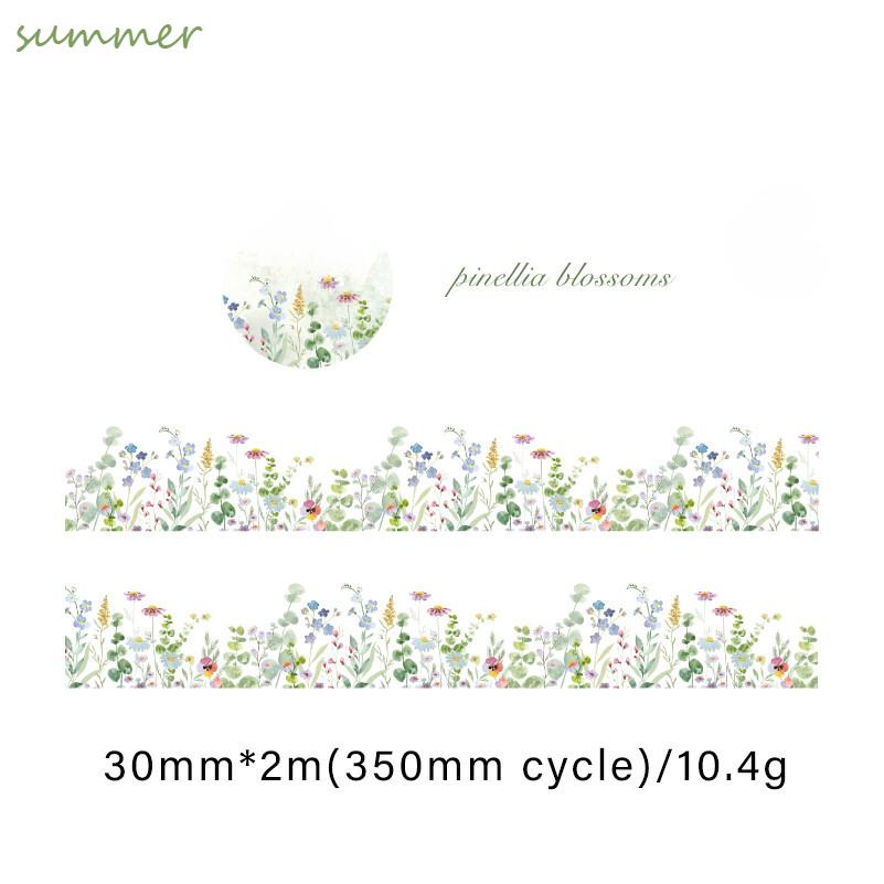 30mm/50mm*2m PET Tapes Flowers Stickers 35cm Cycle Collage Photo Album Decor Junk Journal DIY Scrapbooking Supplies