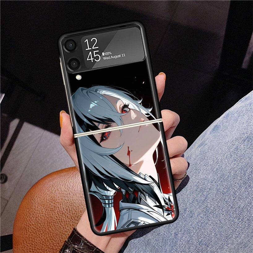 Arlecchino Genshin Impact Phone Case For Samsung Z Flip 7 6 5 4 3 Galaxy ZFlip7 ZFlip6 ZFlip5 ZFlip4 ZFlip3 5G Print Cover