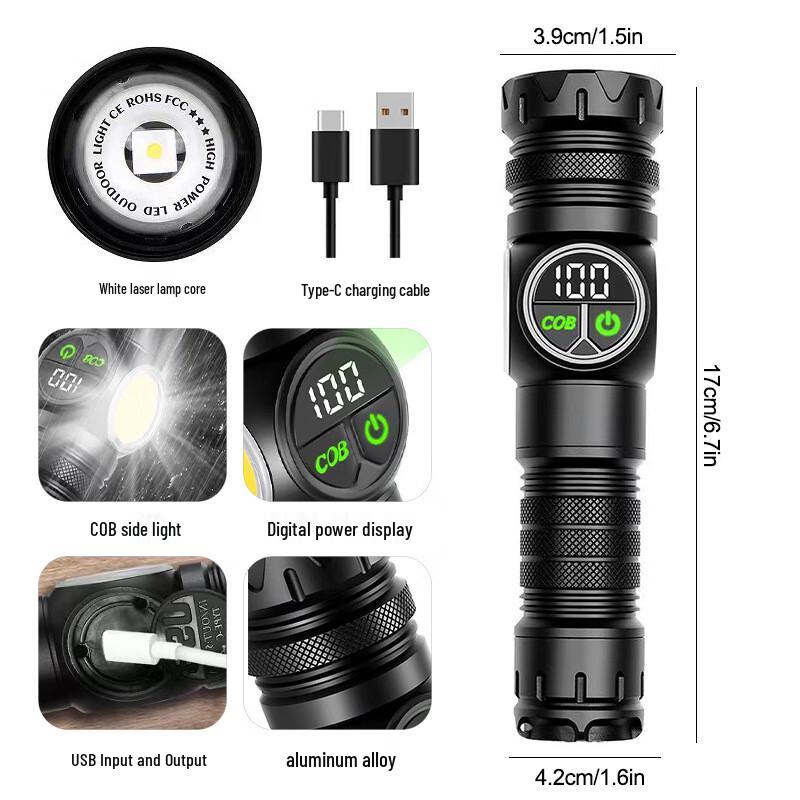 Black Scorpion Rechargeable Zoom Flashlight