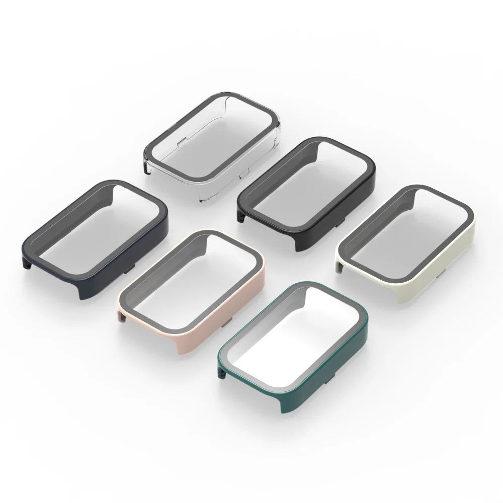 Закаленное стекло + Чехол для Xiaomi Smart Band 9 Active Защитное стекло для экрана Защита от царапин Бампер Защитный чехол для Xiaomi Redmi Band 3