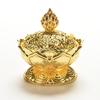 Tibet Collect Bronze Auspicious Lotus Shape Statue Box Incense Burner Censer