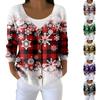 Women's Fashion Long Sleeve Christmas Snowman Snowflake Print Jacket Cardigan