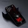Гуль Алый Паук Лилия Токио Износостойкий Чехол Для Телефона Для iPhone 17,16,15,14,13,12,11,Pro,XS,Max,XR,Plus,E,SE4 Черный Мягкий Чехол