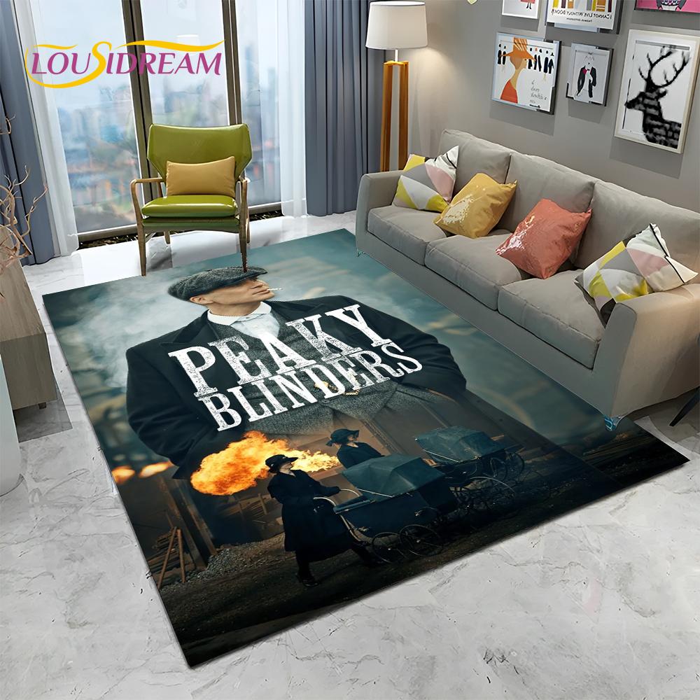 HD Tommy Shelby P-Peaky Blinders Carpet Rug for Home Living Room Bedroom Sofa Doormat Decor,kids Area Rug Non-slip Floor Mat