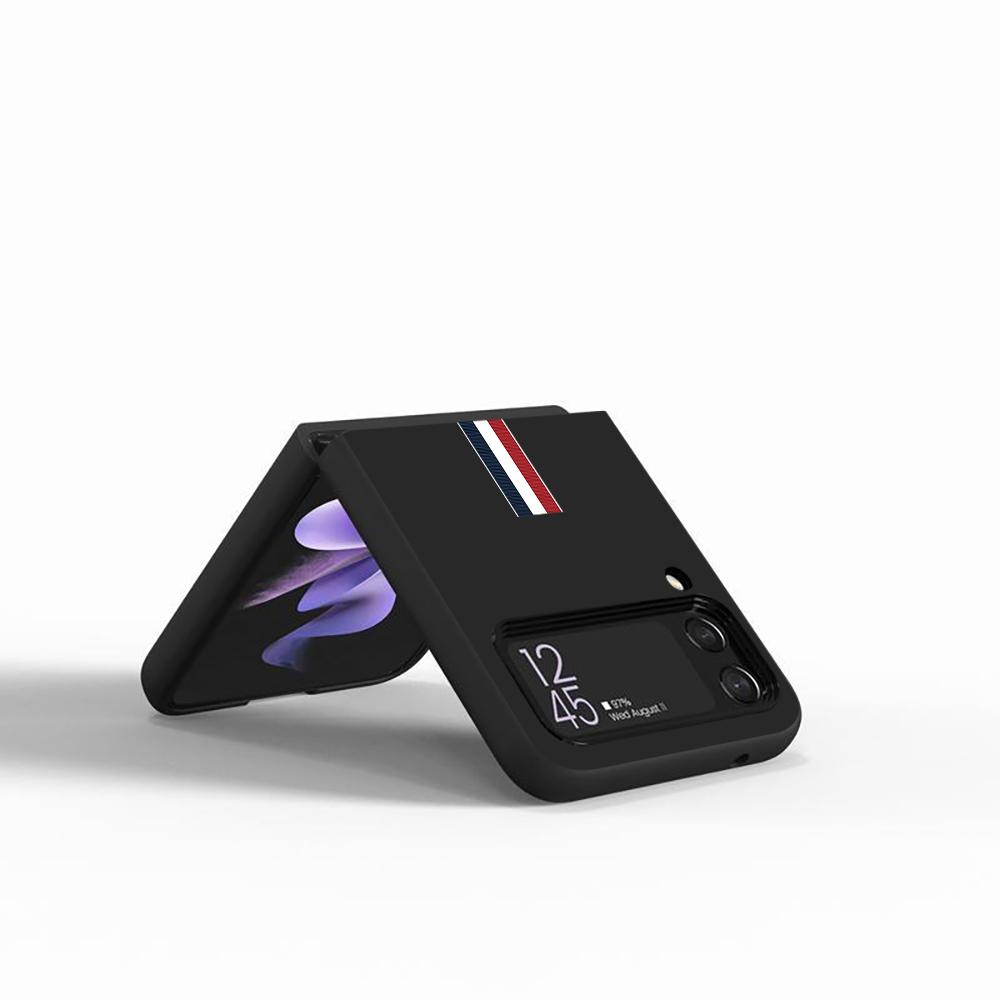 Чехол для мобильного телефона Samsung Galaxy Z Flip3 Flip4 5G черный чехол Z Flip 3 жесткий ПК роскошный чехол Zflip3 Funda спортивные фирменные полосы