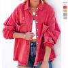 Autumn Women's Casual Denim Coat Versatile Women's Shirt Ragged Edge Hole Denim Coat Women