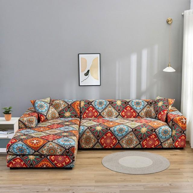 Elastic Sofa Covers for Living Room Stretch Slipcovers Sectional Couch Cover L Shape Corner Armchair Cover 1 /2 /3 /4 Seater 1pc