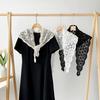 Pañuelo triangular de encaje calado estilo vintage para mujer, accesorio decorativo elegante