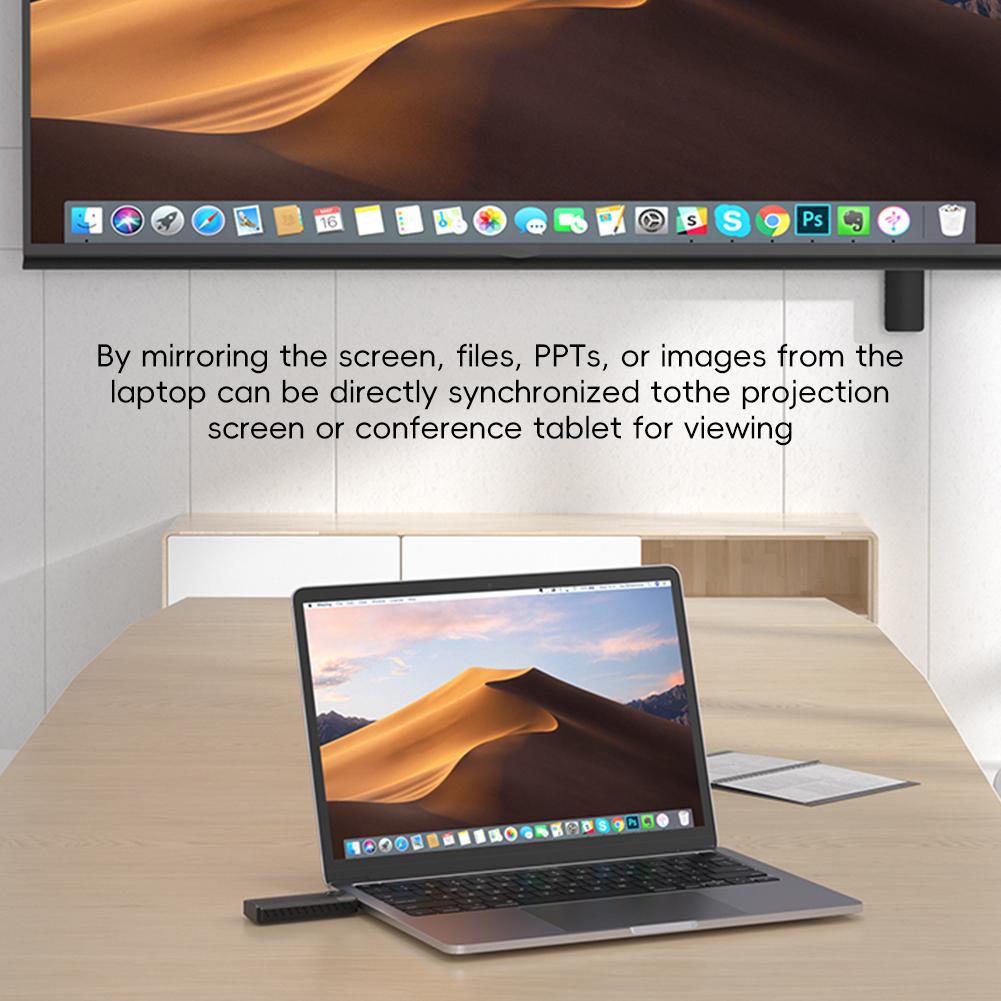 Беспроводной HDMI-передатчик точка-точка дублирование экрана ноутбука несколько устройств большая дальность передачи для конференций устройство для проецирования экрана-Q50