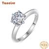 Tancise Classic 925 Sterling Silver  Zircon Ring Ladies Jewelry Wedding Promise Party Gift