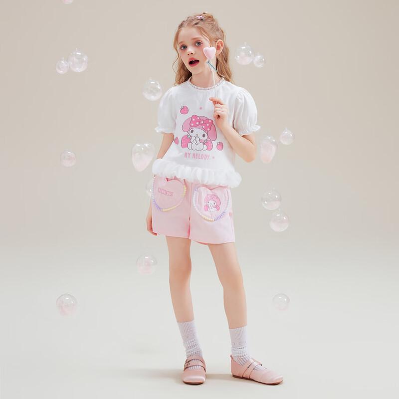 Hello Kitty Летний комплект из футболки и шорт с мультяшным принтом Melody для девочек