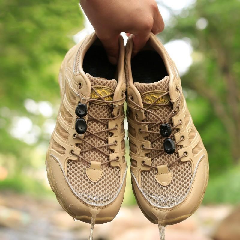 Спортивная обувь для кемпинга на открытом воздухе для мужчин, тактическая походная обувь для лета с дышащим водонепроницаемым покрытием
