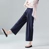Soft and thin wide leg pants with a sense of drape for women in summer 2025, fashionable, loose, elastic waistband, and lace up casual pants
