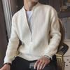 2024 Men's Solid Color Slim Fit Knitted Cardigan - Autumn/Winter Casual Sweater Jacket.