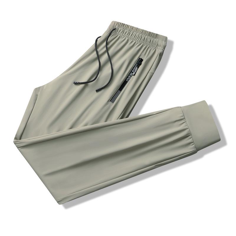 Мужские быстросохнущие повседневные брюки Ice Silk: Дышащий, Свободный крой, Эластичные манжеты, Летняя спортивная одежда